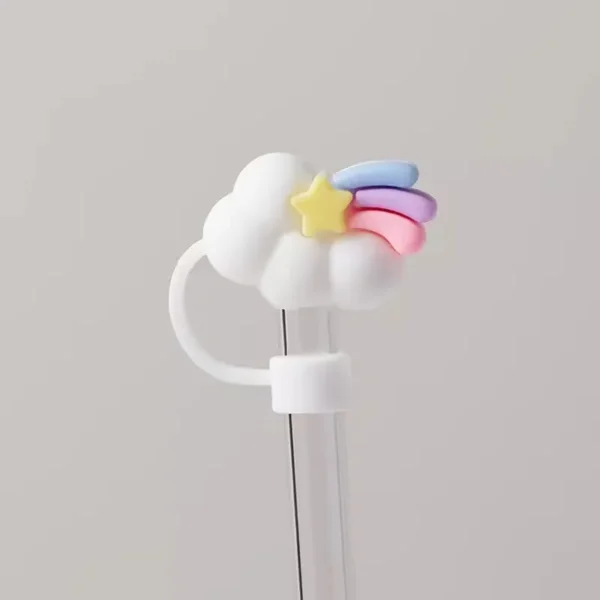 Cute Strawberry Straw Cover Caps For Stanley Cup 40 oz Tumbler Accessories Kawaii Silicone Straw Toppers Cap For 10mm Straws