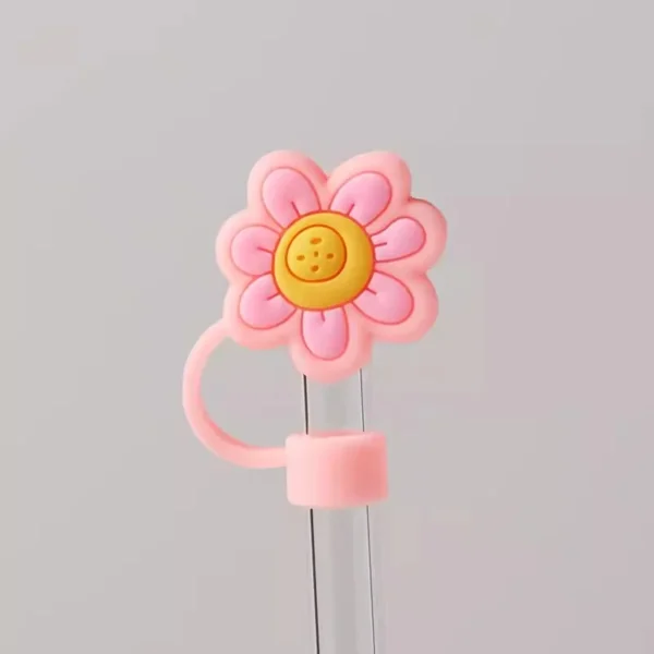 Cute Strawberry Straw Cover Caps For Stanley Cup 40 oz Tumbler Accessories Kawaii Silicone Straw Toppers Cap For 10mm Straws