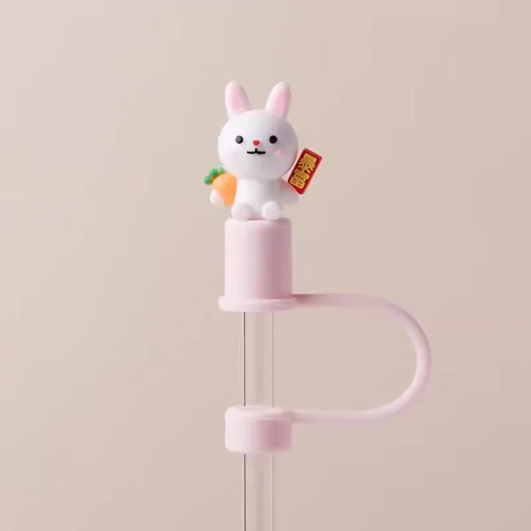 Cute Strawberry Straw Cover Caps For Stanley Cup 40 oz Tumbler Accessories Kawaii Silicone Straw Toppers Cap For 10mm Straws
