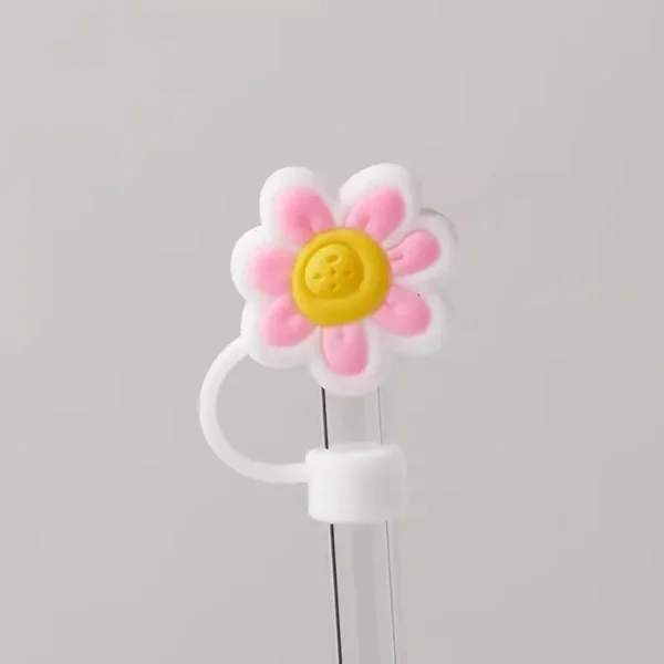 Cute Strawberry Straw Cover Caps For Stanley Cup 40 oz Tumbler Accessories Kawaii Silicone Straw Toppers Cap For 10mm Straws