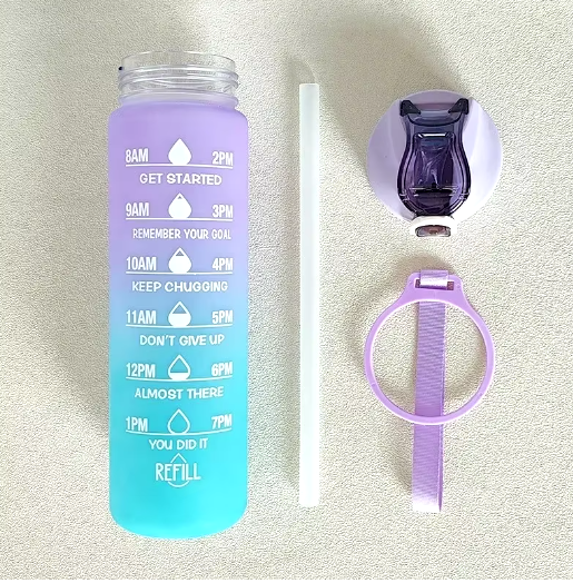 Bouteille d'eau de sport en plein air, avec marqueur de temps 750ml