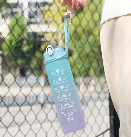 Bouteille d'eau de sport en plein air, avec marqueur de temps 750ml