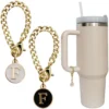 Letter Charm Accessories for Stanley Cup 2PCS Initial Name ID Personalized Handle Charm for Stanley Tumbler 2024