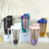 590ML Blender Shaker Bottle with Plastic Whisk Ball BPA Free Plastic Protein Shakes Leakproof for Powder Workout Gym Sport