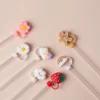 Cute Strawberry Straw Cover Caps For Stanley Cup 40 oz Tumbler Accessories Kawaii Silicone Straw Toppers Cap For 10mm Straws