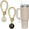 Letter Charm Accessories for Stanley Cup 2PCS Initial Name ID Personalized Handle Charm for Stanley Tumbler 2024