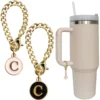 Letter Charm Accessories for Stanley Cup 2PCS Initial Name ID Personalized Handle Charm for Stanley Tumbler 2024