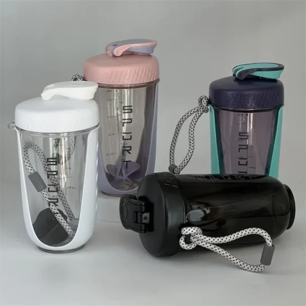 590ML Blender Shaker Bottle with Plastic Whisk Ball BPA Free Plastic Protein Shakes Leakproof for Powder Workout Gym Sport