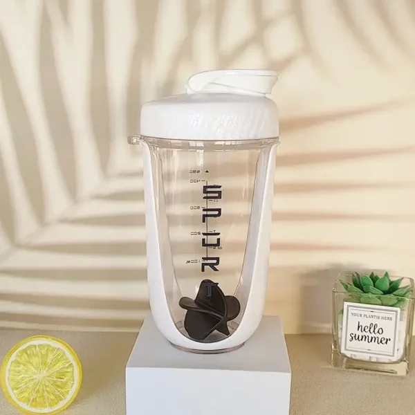 590ML Blender Shaker Bottle with Plastic Whisk Ball BPA Free Plastic Protein Shakes Leakproof for Powder Workout Gym Sport