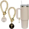 Letter Charm Accessories for Stanley Cup 2PCS Initial Name ID Personalized Handle Charm for Stanley Tumbler 2024