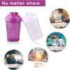 400ML Blender Shaker Bottle with Stainless Ball BPA Free Plastic Protein Shakes Leakproof for Powder Workout Gym Sport