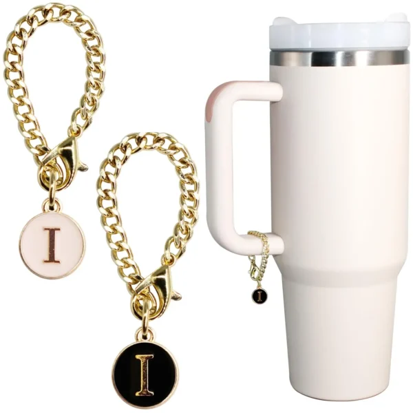 Letter Charm Accessories for Stanley Cup 2PCS Initial Name ID Personalized Handle Charm for Stanley Tumbler 2024