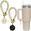 Letter Charm Accessories for Stanley Cup 2PCS Initial Name ID Personalized Handle Charm for Stanley Tumbler 2024
