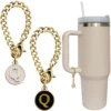 Letter Charm Accessories for Stanley Cup 2PCS Initial Name ID Personalized Handle Charm for Stanley Tumbler 2024