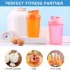 400ML Blender Shaker Bottle with Stainless Ball BPA Free Plastic Protein Shakes Leakproof for Powder Workout Gym Sport