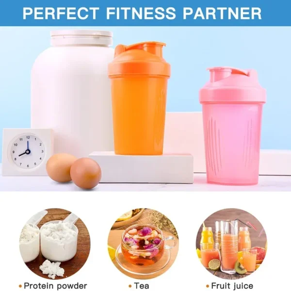 400ML Blender Shaker Bottle with Stainless Ball BPA Free Plastic Protein Shakes Leakproof for Powder Workout Gym Sport