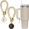 Letter Charm Accessories for Stanley Cup 2PCS Initial Name ID Personalized Handle Charm for Stanley Tumbler 2024