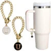 Letter Charm Accessories for Stanley Cup 2PCS Initial Name ID Personalized Handle Charm for Stanley Tumbler 2024