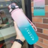 0.5L,0.65L,1L Sports Water Bottle High Capacity Plastic Fitness Portable Durable Camping Hiking Workouts Outdoor Sports Cups