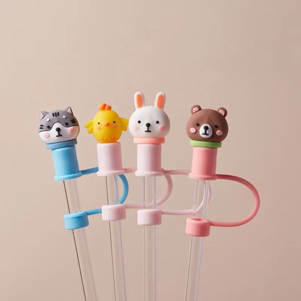 Cute Strawberry Straw Cover Caps For Stanley Cup 40 oz Tumbler Accessories Kawaii Silicone Straw Toppers Cap For 10mm Straws